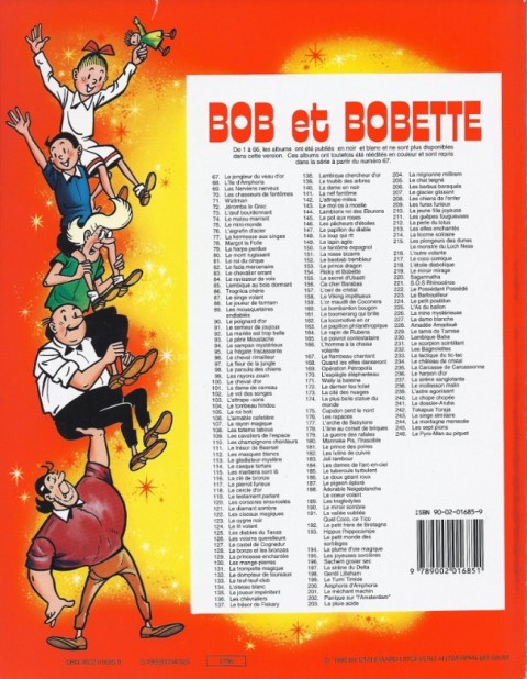 Verso de l'album Bob et Bobette Tome 188 Adorable Neigeblanche / Le Cœur volant