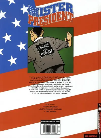 Verso de l'album Mister President Tome 3 Time Machine