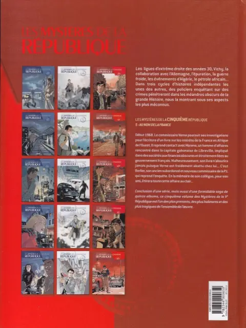 Verso de l'album Les Mystères de la Cinquième République Tome 5 Au nom de la France