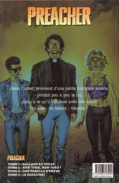 Verso de l'album Preacher Tome 3 Une famille d'enfer
