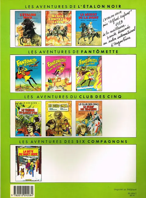 Verso de l'album Les Six compagnons Tome 1 La bête du Nant-Noir