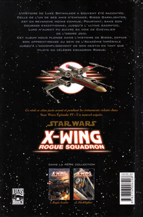 Verso de l'album Star Wars - X-Wing Rogue Squadron Tome 2 Darklighter