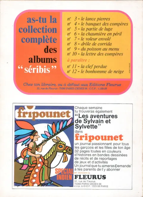 Verso de l'album Sylvain et Sylvette Tome 9 Du poisson au menu