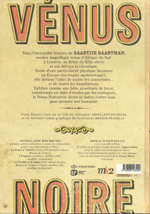 Verso de l'album Vénus noire