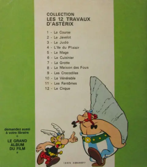 Verso de l'album Les 12 travaux d'Astérix Tome 7 La grotte