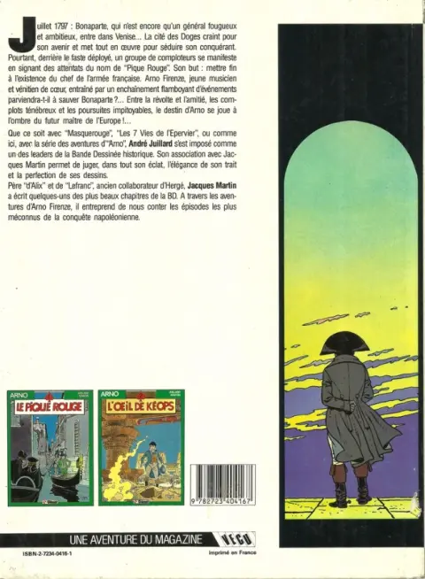 Verso de l'album Arno Tome 1 Le pique rouge