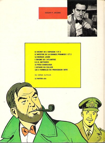 Verso de l'album Blake et Mortimer Tome 1 Le Secret de l'Espadon - Tome I - La Poursuite fantastique