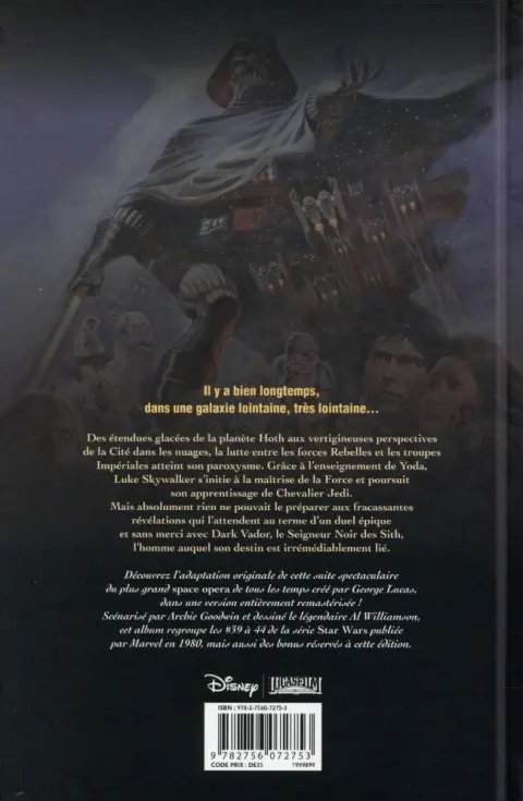 Verso de l'album Star Wars Épisode V L'Empire contre-attaque