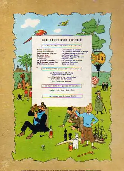 Verso de l'album Tintin Tome 10 L'étoile mystérieuse