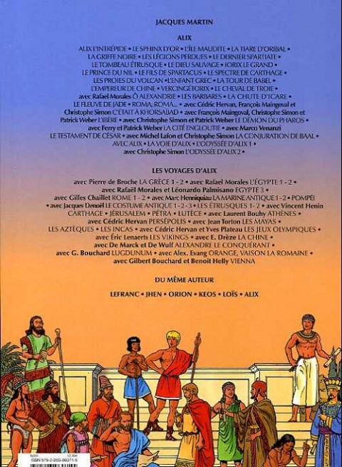 Verso de l'album Les Voyages d'Alix Les mayas