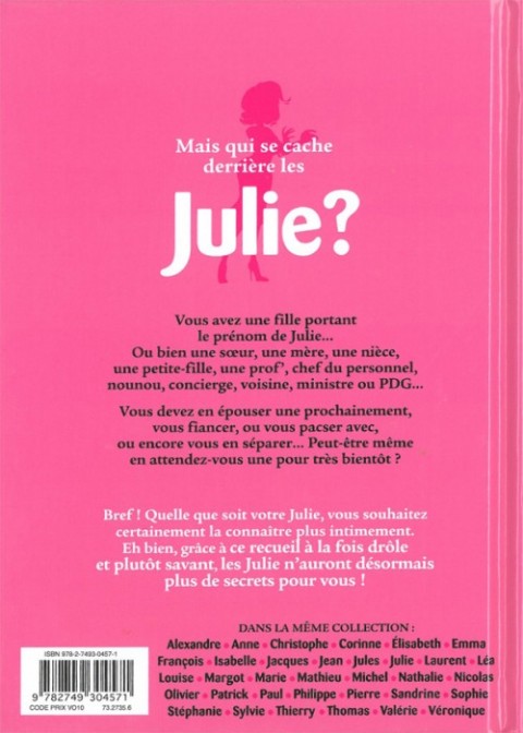 Verso de l'album L'Encyclopédie des prénoms en BD Tome 34 Julie