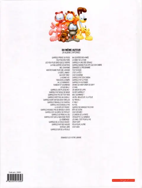 Verso de l'album Garfield Tome 59 Chat Geek