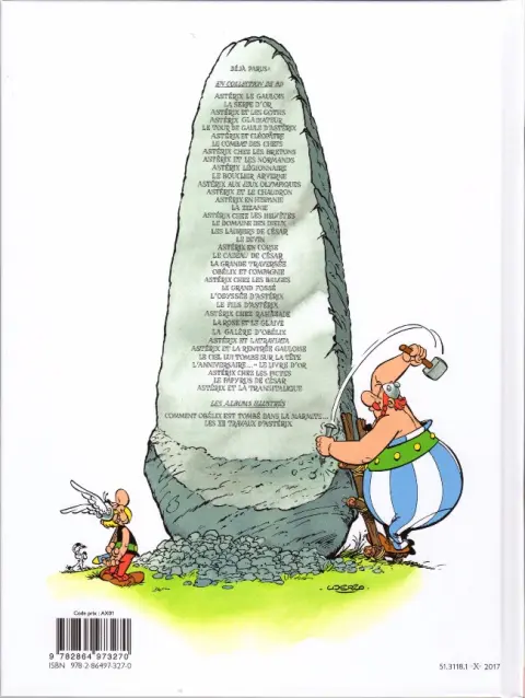 Verso de l'album Astérix Tome 37 Astérix et la Transitalique