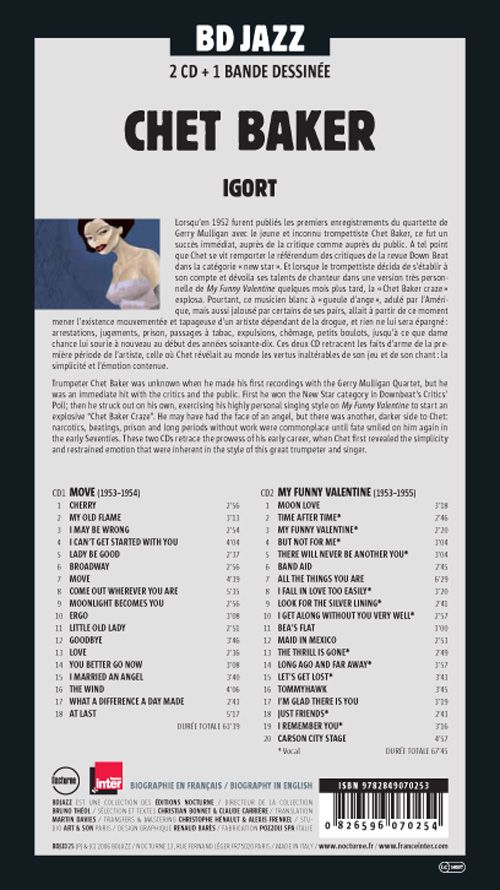 Verso de l'album BD Jazz Chet Baker