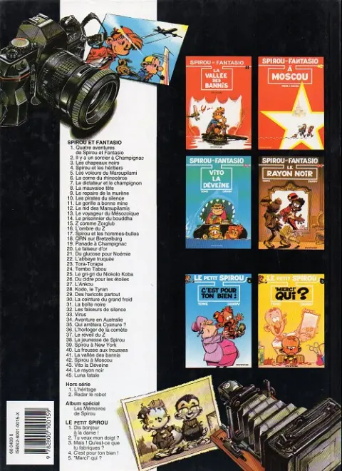 Verso de l'album Spirou et Fantasio Tome 13 Le voyageur du mésozoïque