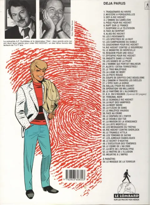 Verso de l'album Ric Hochet Tome 49 L'exécuteur des ténèbres