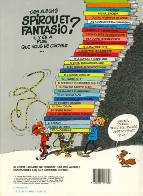 Verso de l'album Spirou et Fantasio Tome 18 QRN sur Bretzelburg