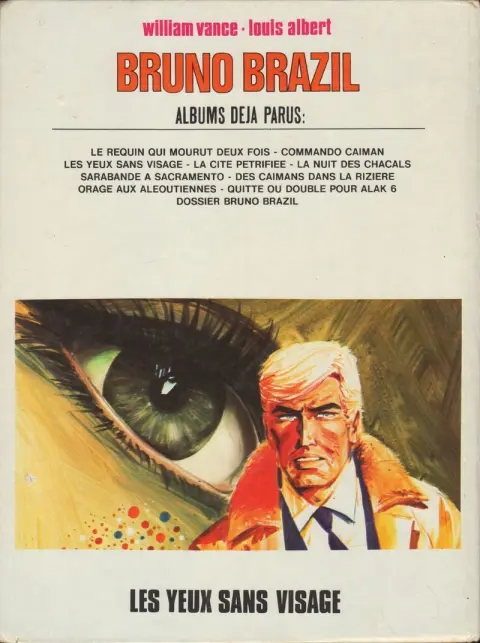 Verso de l'album Bruno Brazil Tome 3 Les yeux sans visage