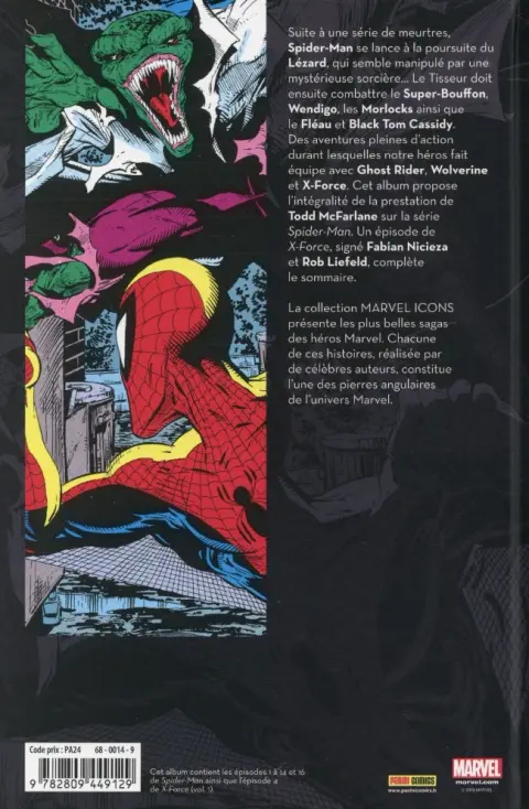 Verso de l'album Spider-Man