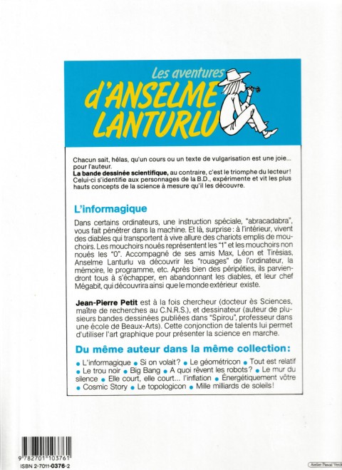 Verso de l'album Les aventures d'Anselme Lanturlu Tome 1 L'informagique