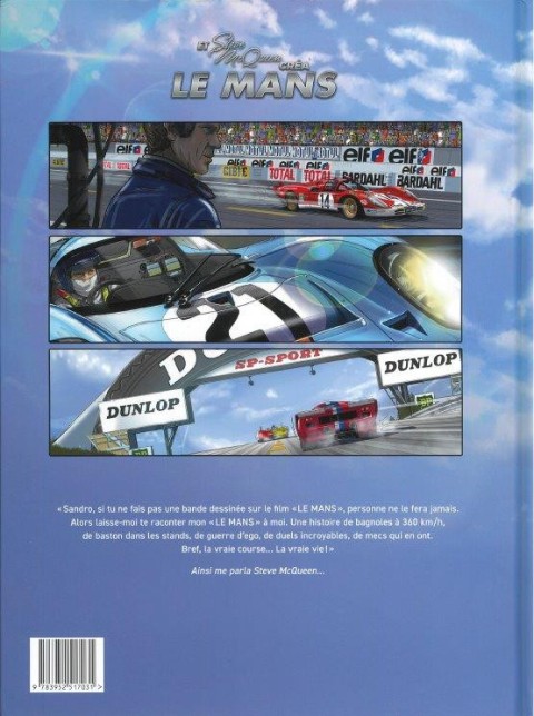 Verso de l'album Steve McQueen in Le Mans Tome 2 Et Steve Mc Queen créa Le Mans