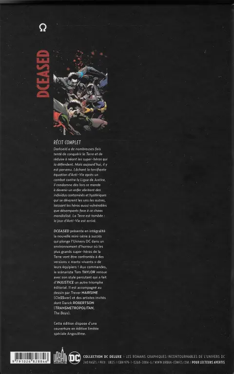 Verso de l'album DCeased 1