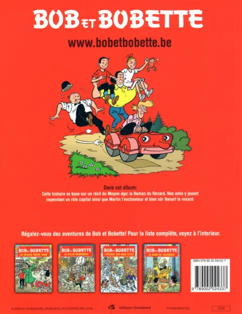 Verso de l'album Bob et Bobette Tome 257 Le renard rebelle
