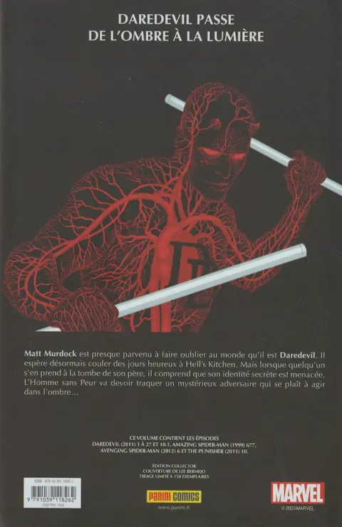 Verso de l'album Daredevil par Mark Waid