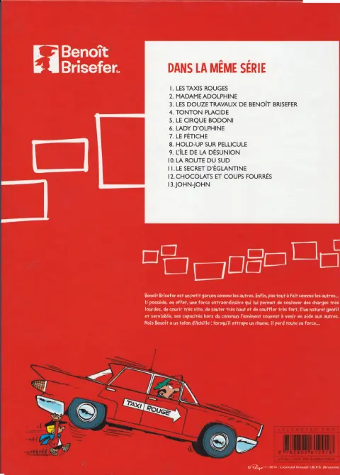 Verso de l'album Benoît Brisefer Tome 4 Tonton Placide