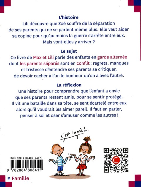Verso de l'album Ainsi va la vie Tome 131 Lili veut aider sa copine à réconcilier ses parents