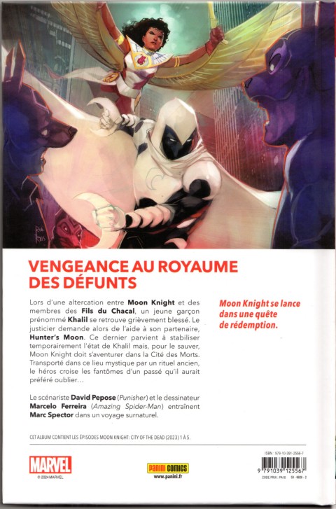 Verso de l'album Moon Knight : La cité des morts