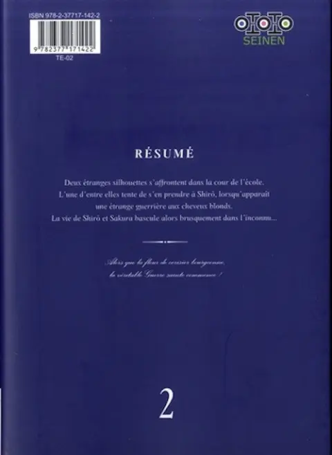 Verso de l'album Fate / stay night [Heaven's Feel] 2
