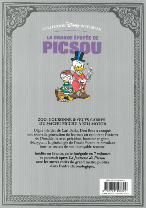 Verso de l'album La Grande Épopée de Picsou Tome III Le fils du soleil et autres histoires