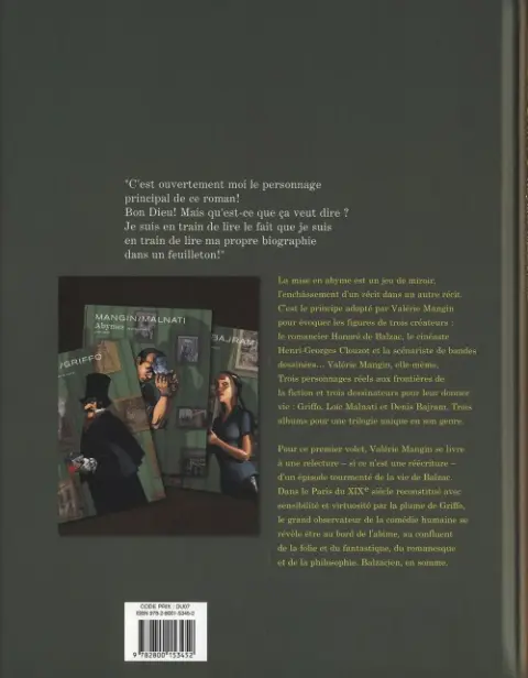 Verso de l'album Abymes Première partie