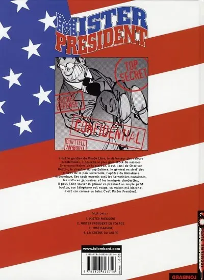 Verso de l'album Mister President Tome 4 La guerre du Golfe !!