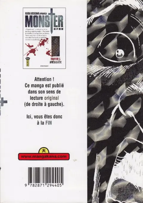 Verso de l'album Monster Chapitre 5 Après la fête