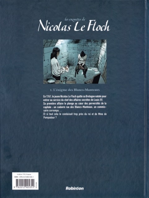 Verso de l'album Les Enquêtes de Nicolas Le Floch Tome 1 L'énigme des Blancs-Manteaux