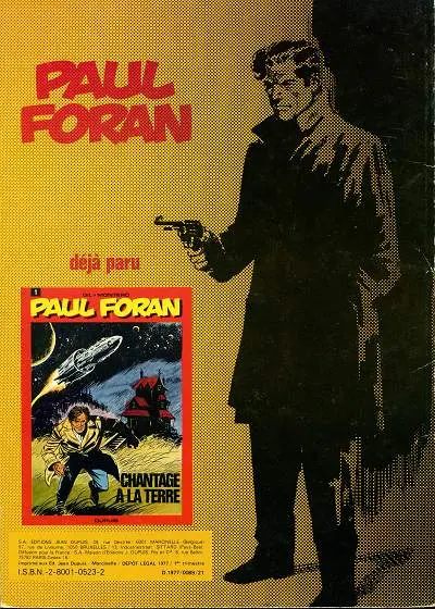 Verso de l'album Paul Foran Tome 2 L'ombre du gorille
