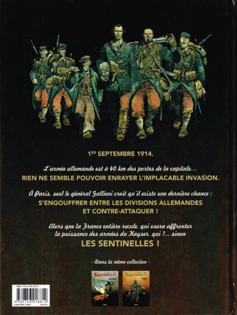 Verso de l'album Les Sentinelles Chapitre deuxième Septembre 1914 La Marne