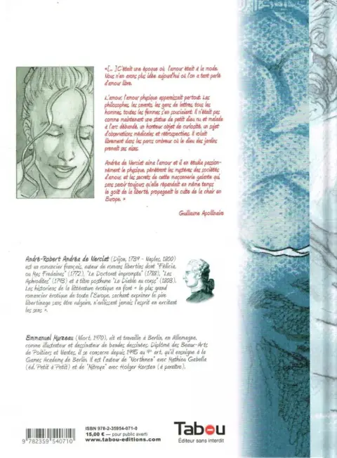 Verso de l'album Les Aphrodites Tome 4 Zéphirine tombée des nues