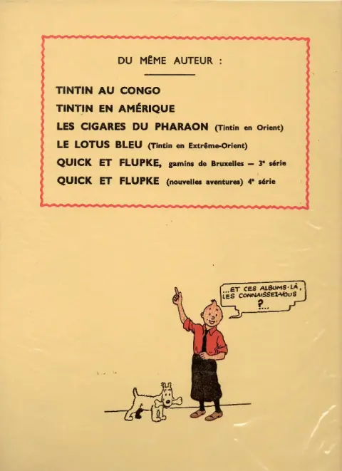 Verso de l'album Tintin Tome 6 L'oreille cassée