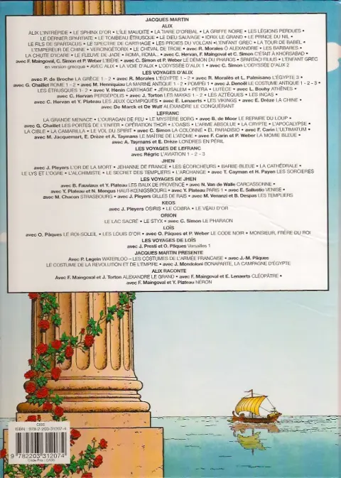 Verso de l'album Alix Tome 9 le Dieu sauvage