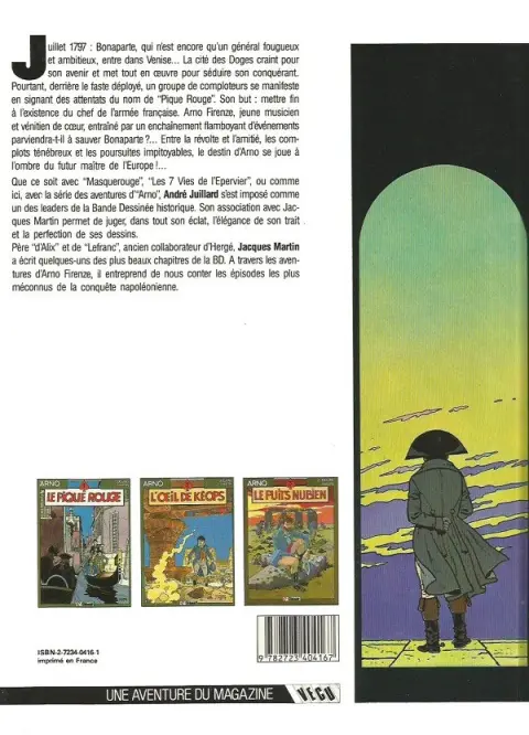Verso de l'album Arno Tome 1 Le pique rouge