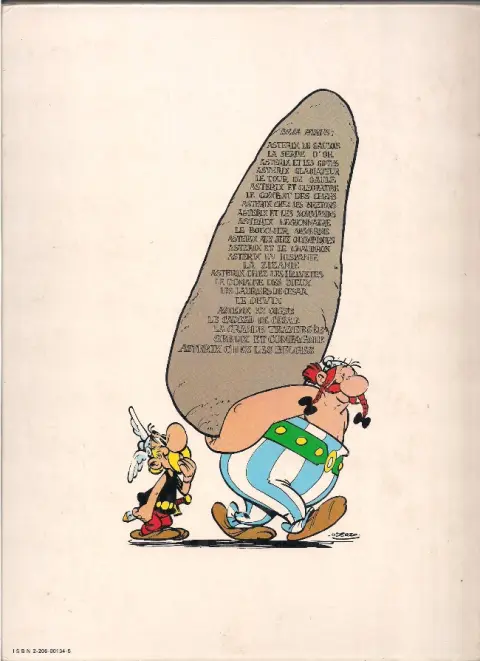 Verso de l'album Astérix Tome 4 Astérix gladiateur