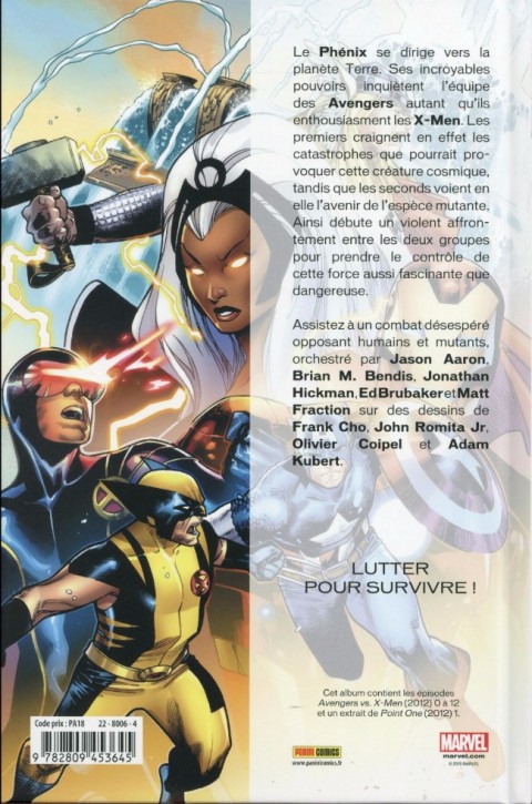 Verso de l'album Avengers vs X-Men