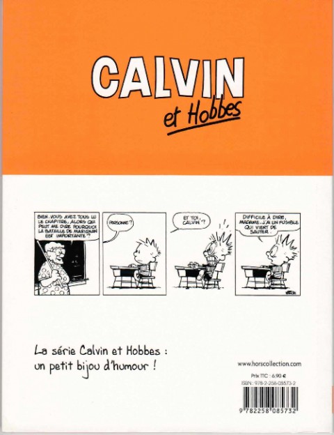 Verso de l'album Calvin et Hobbes Tome 3 On est faits comme des rats !