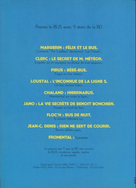 Verso de l'album Félix et le bus SEMTAO