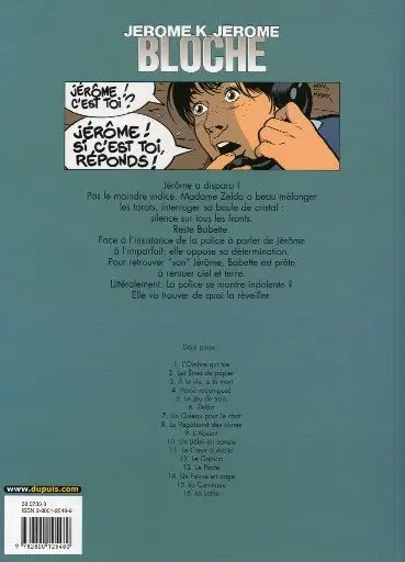 Verso de l'album Jérôme K. Jérôme Bloche Tome 9 L'absent