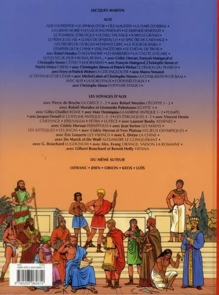 Verso de l'album Les Voyages d'Alix Rome