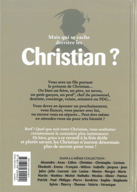 Verso de l'album L'Encyclopédie des prénoms en BD Tome 35 Christian